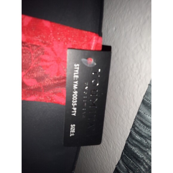 Youmita 36C Tomato Floral Lace Push-Up Bra & Large Floral Lace Panty NWT - Picture 2 of 9